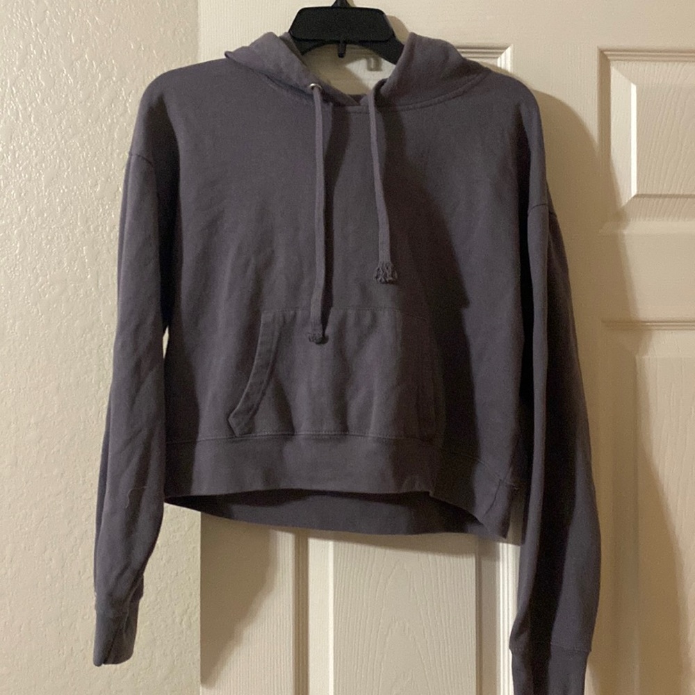 Gray crop hoodie